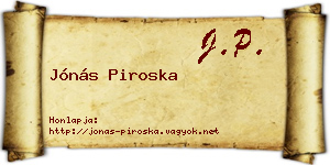 Jónás Piroska névjegykártya