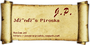 Jónás Piroska névjegykártya