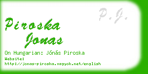 piroska jonas business card