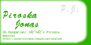 piroska jonas business card